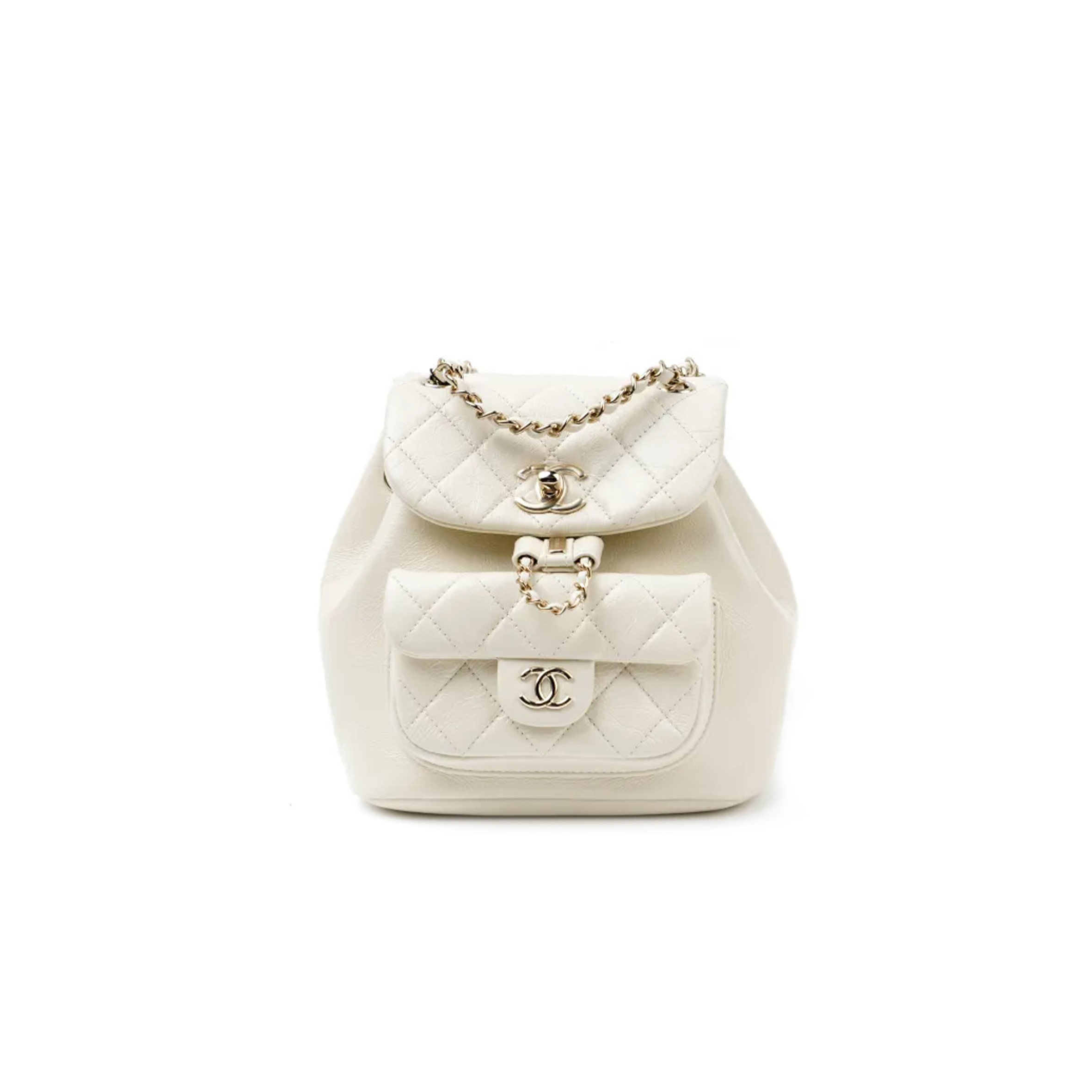 CHANEL BACKPACK WHITE AS2908 B07122 (18*18.5*12cm)
